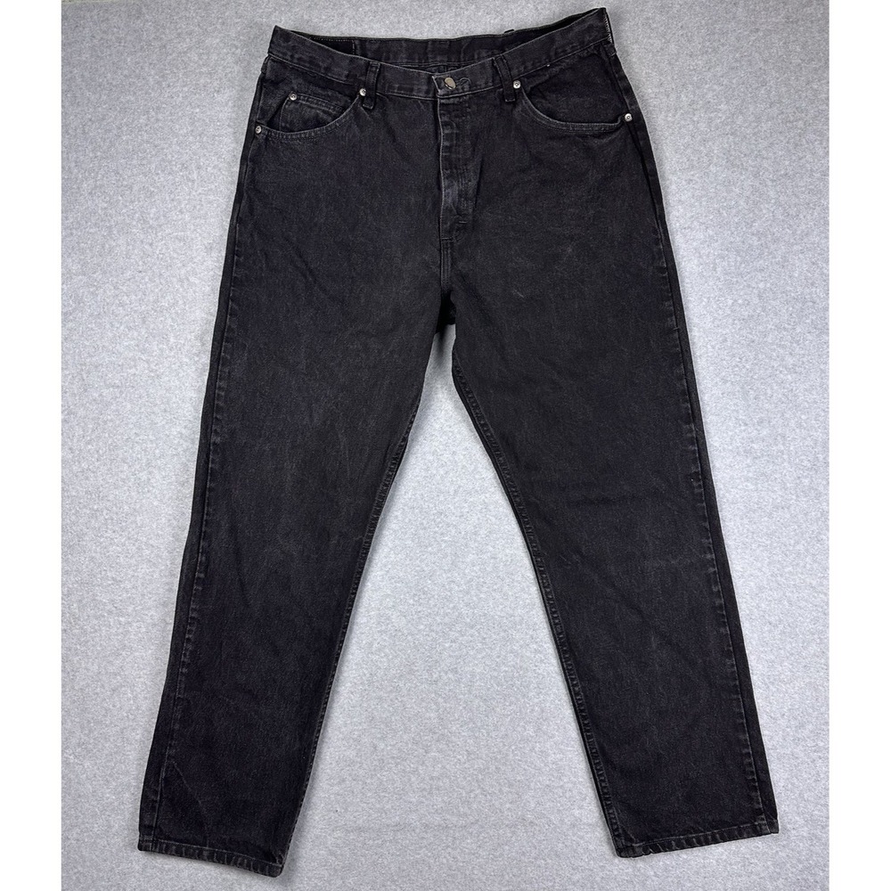 Wrangler Men's 5 Pocket Black Jeans Size 38x32